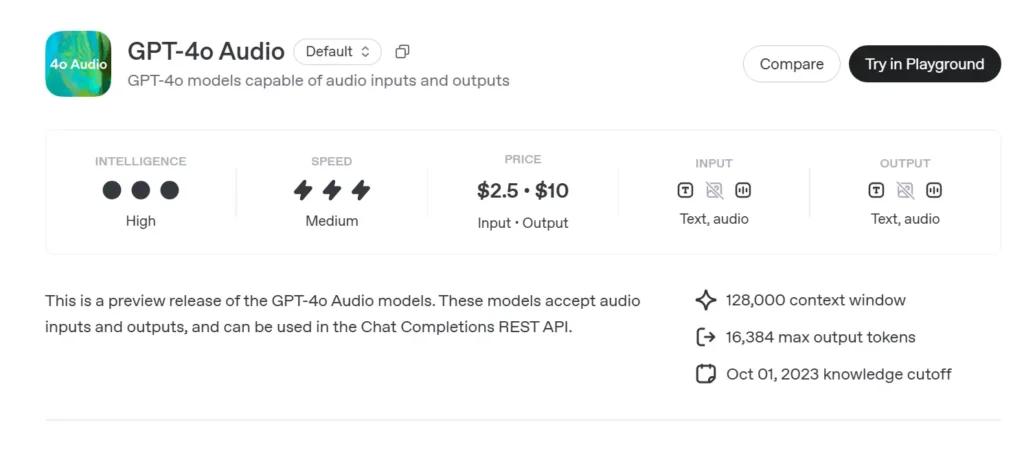 GPT-4o Audio API